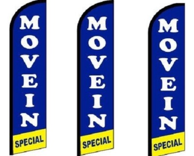Move In Special (Blue)Windless King Size Flag  Pack of 3 (HARDWARE NOT INCLUDED)