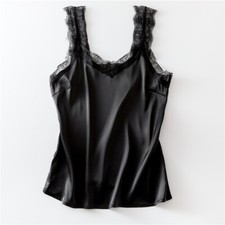 Lady Lace Satin Vest Camisole Tank Tops Chemise Faux Silk Sleeveless Shirt Top