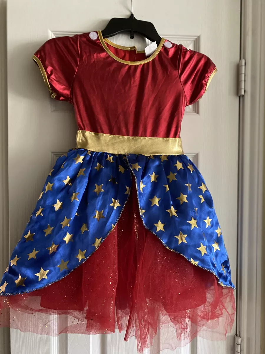 Wonder Women Child s Play Costume Dress Tulle Skirt Girl s Size 6