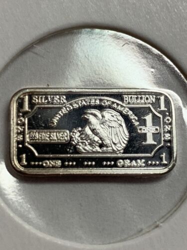 Eagle Bar, American Eagle, 4 PACK of Solid Silver, 1 Gram Bars-REEDERSONG - Picture 1 of 12