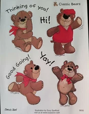 SUZY'S ZOO CLASSIC BEARS STICKER SHEET #9930
