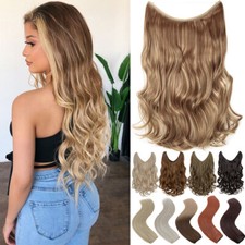 Real Hidden Invisible Band Wire In Thick One Piece Hair Extensions Ring As Human