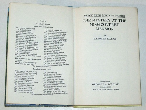 NANCY DREW #18 Mystery at the MOSS-COVERED MANSION by Carolyn Keene! (G&D 1966) - Picture 6 of 9