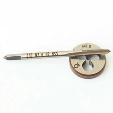 HSS M2.6 x 0.45mm Tap & M2.6 x 0.45mm Die Metric Thread Right Hand