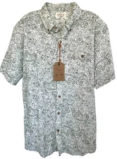 Weatherproof Vintage Men's Linen Button Down Shirt Size L Forest Shade