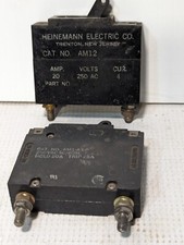 Lot of 2 Heinemann AM12 Circuit Breaker, 20A 250VAC