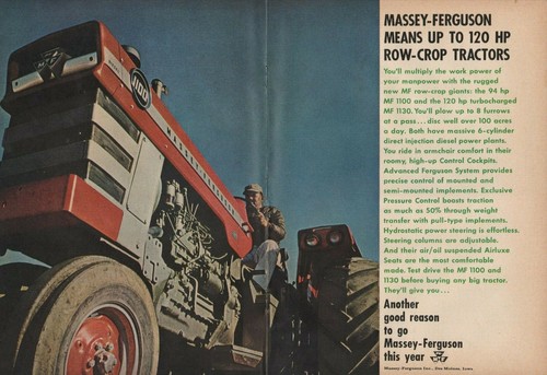 1966 2pg Print Ad Of Massey Ferguson Mf 1100 Farm Tractor Ebay