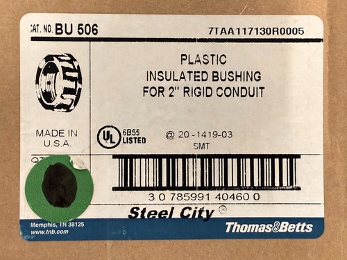 QTY 5 Steel City Insulated 2" Rigid/IMC Conduit - Thermoplastic Bushing # BU-506 - Picture 2 of 6
