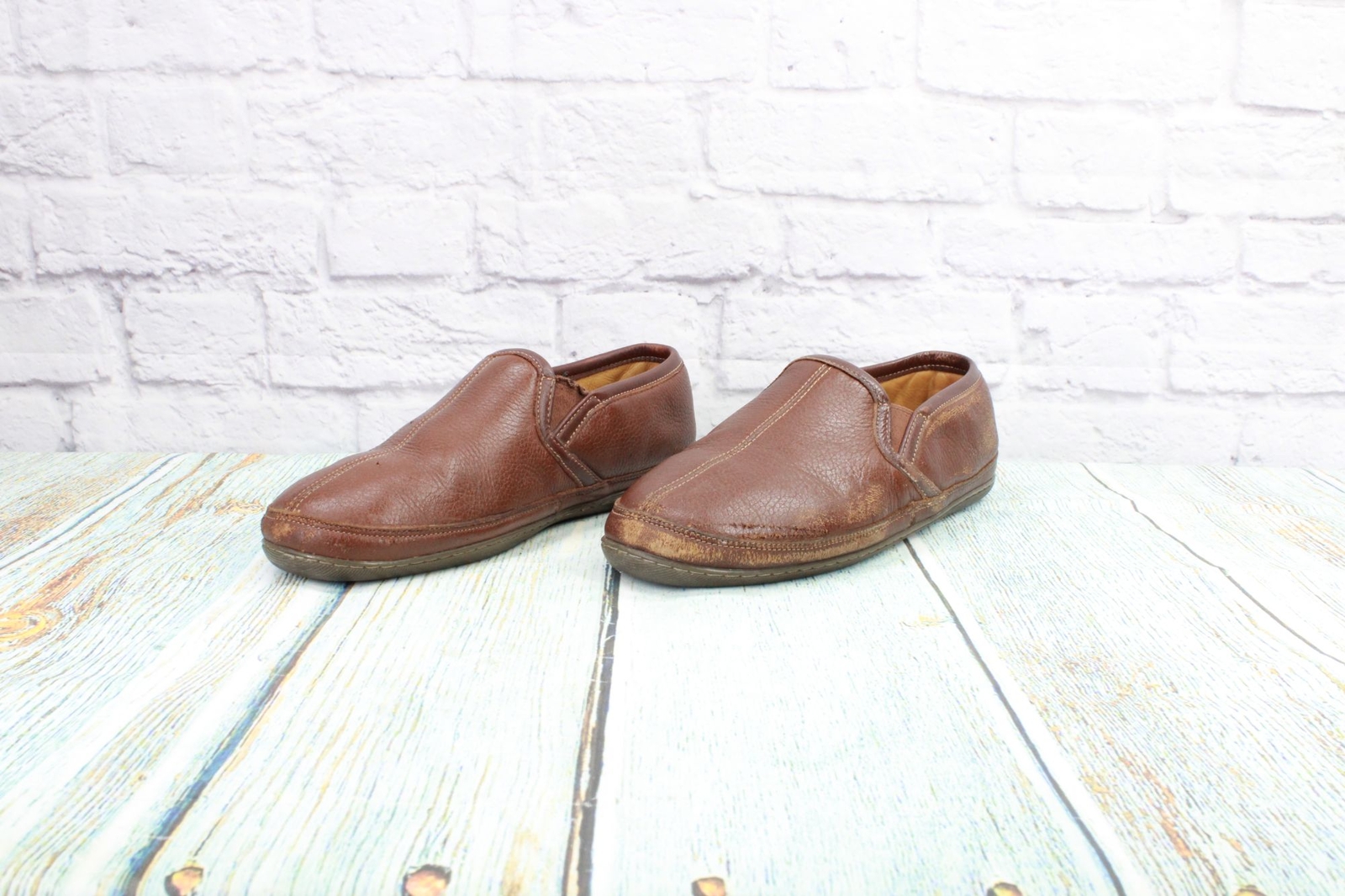 LL Bean Men's Elkhide Leather Scuffs Indoor Outdoor Rubber Sole