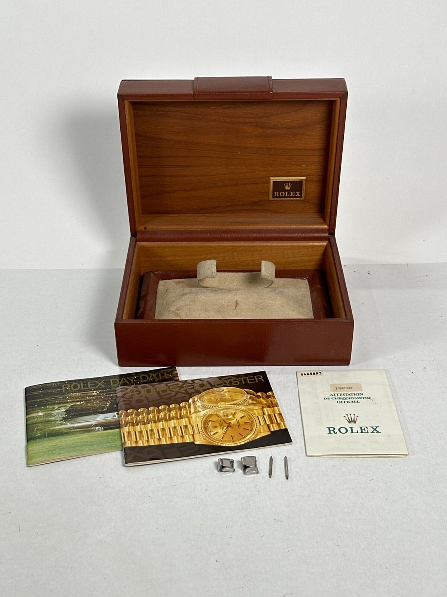 VINTAGE GENUINE ROLEX 18238 Day-Date watch box case wood