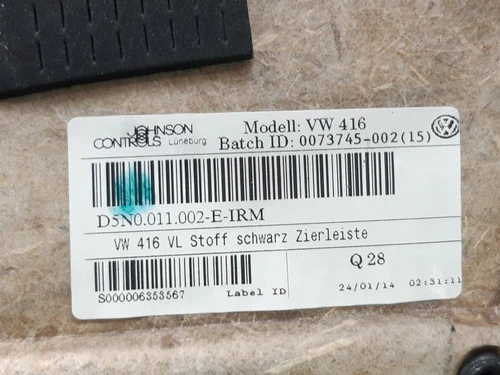 5N0011002E Left Front Door Trim for VOLKSWAGEN TIGUAN (5N2) Advance Blue 7894410 - Picture 6 of 7