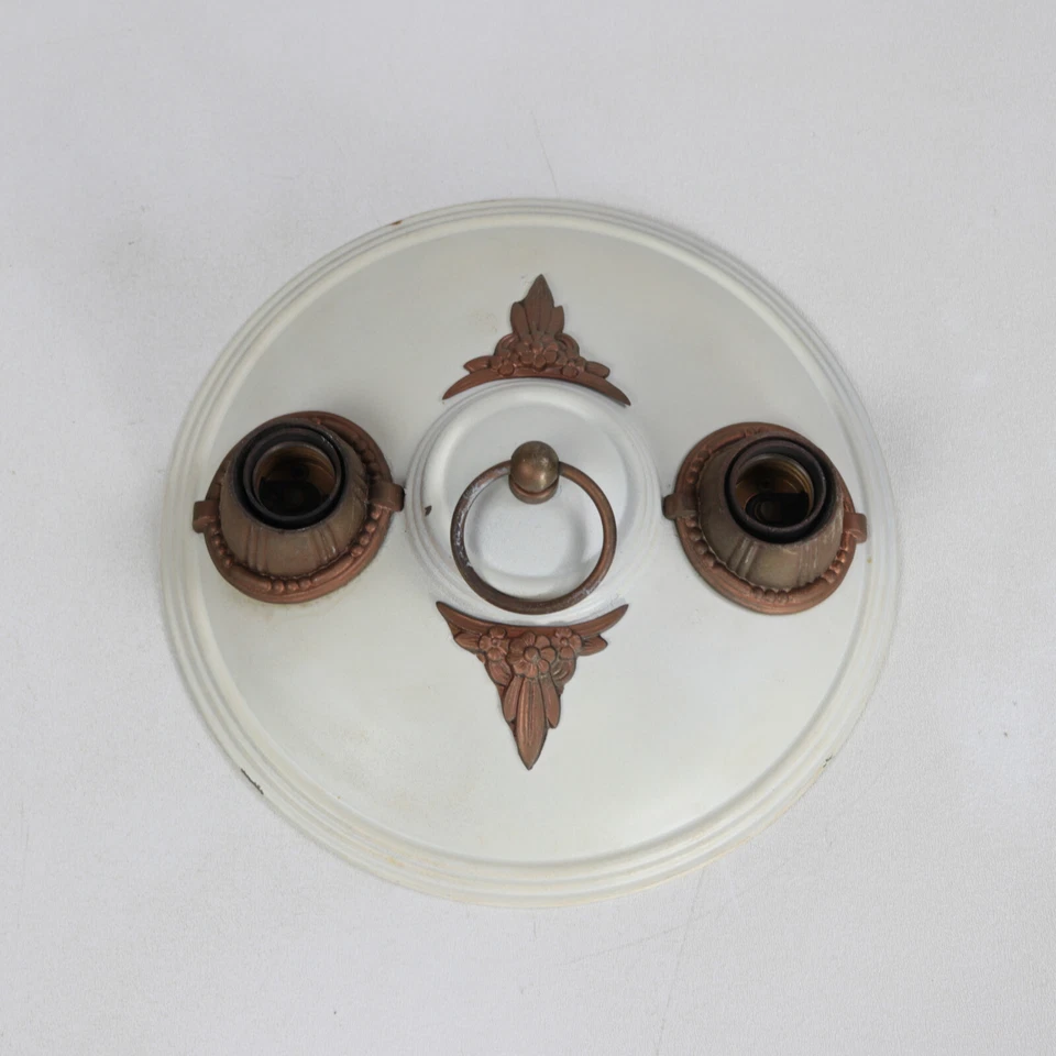Vintage Art Deco 2-Light 10" Diameter Iron Flush Mount - Image 3 of 4