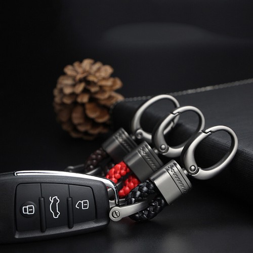 Mens Metal Leather Keyfob Key Chain Ring Car Keyring Keychain Key Holder AU - Picture 5 of 10
