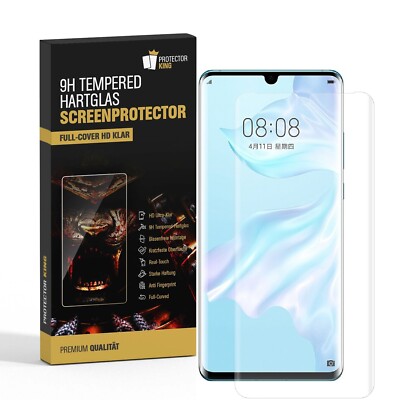 4x 9H Hartglas für Huawei P30 Pro FULL CURVED Schutzglas Displayglas HD Klar