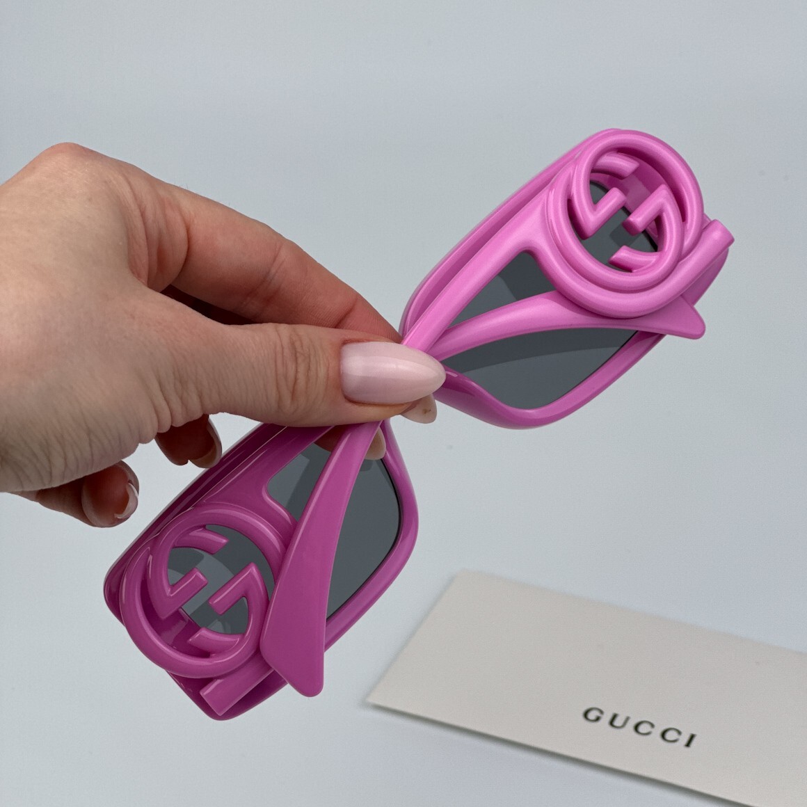 サングラス GCDS Woman Sunglasses Fuchsia GD0043 75T Gucci Women Sunglasses Pink Grey Rectangle GG1325S 006 BRAND