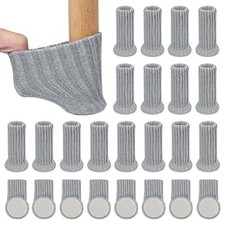 24 Stück Stuhlsocken, Hochelastisch Gestrickte Möbelsocken/Filz Stuhlbeinkappen