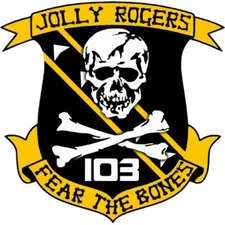 Jolly Rogers Fighting 103 Logo Die Cut All Weather Vinyl Decal
