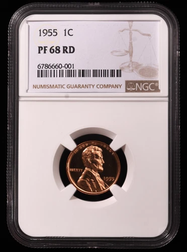 1955 Proof Lincoln Wheat Cent 1c Certified by NGC PF68 RD