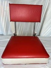 Folding Stadium Bleacher/Boat Padded Seat Chair Vintage Red and White