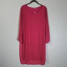 NWT Soft Surroundings Jennifer Blouse Tunic Top Size S Pink Chiffon Magenta Flow