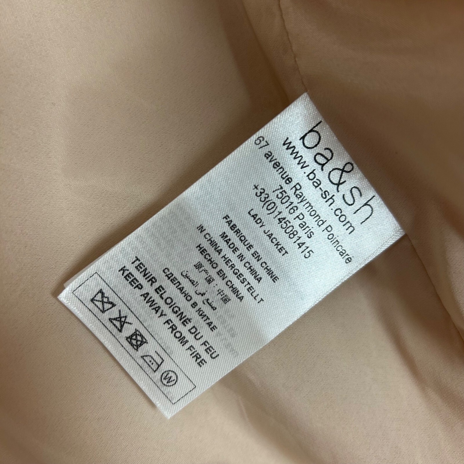 PONY Blazer Bash Ba$sh Poni beige pesca giacca carriera preppy taglia 8 donna