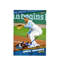 Drew Bowser 2024 Myrtle Beach Pelicans signed autograph baseball card b