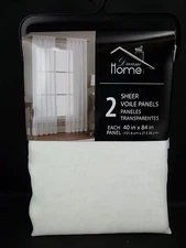 VOILE Dream Home Pole Pocket Style SHEER Drapes Panels 40 x 84" WHITE  S/2 #22