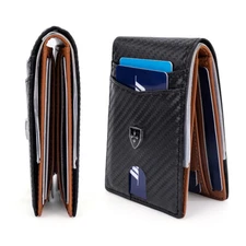 Mens RFID Wallet Slim Bifold Leather Credit Card ID Holder Front Pocket Purse