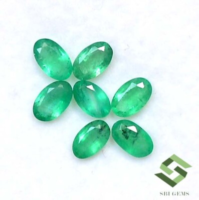5x3 mm Natural Emerald Oval Cut Lot 07 Pcs 1.54 CTS Untreated Loose Gemstones