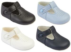 BAYPODS BABY BOYS SOFT /'SAILBOAT/' T BAR Pram SHOES in 3 colours 48