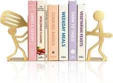 Gold Metal Bookends Pair