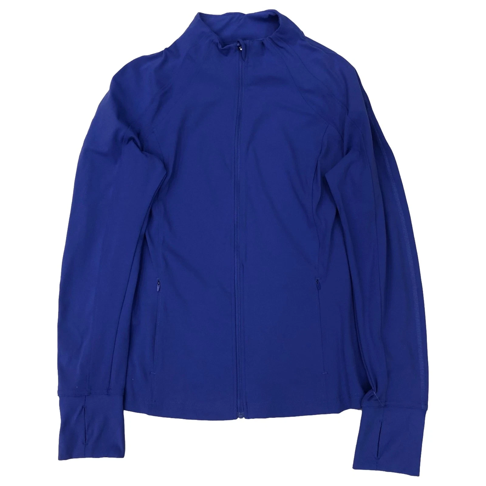 Avia Womens Blue Nylon Core Athletic Jacket Lightweight Zip Sweatshirt Large