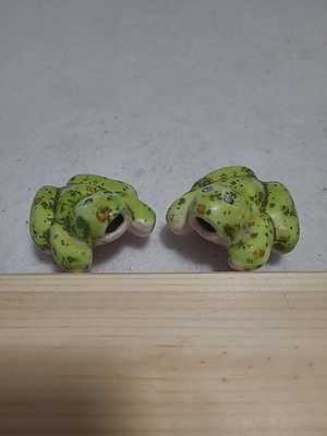 Vintage Glazed Anatomically Correct Ceramic Frogs Naughty Male And Female 2 1/2 