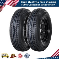2-pack Trailer Tire On Rim St20575d14 Trailer Tires And Wheels 5 Lug On 4.5