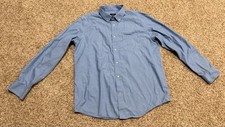 George Men  s Long Sleeve Button Up Shirt Classic Fit Blue Size L 42-44 