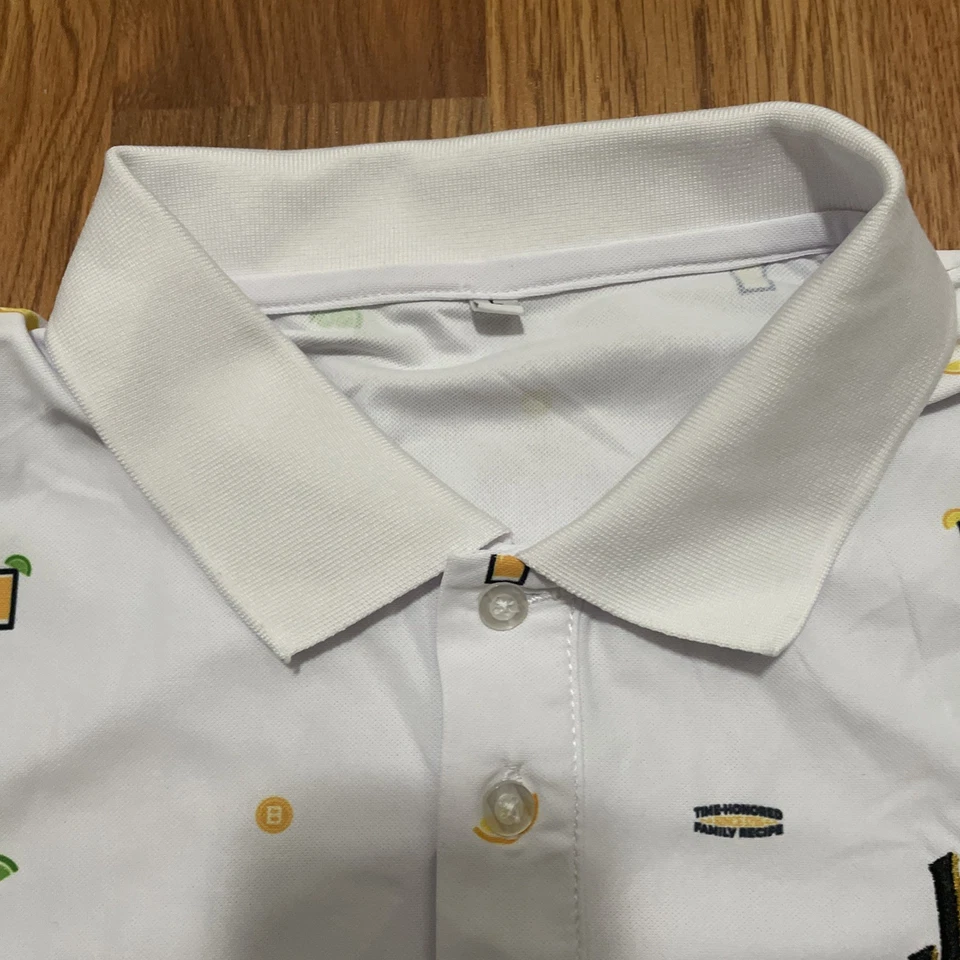 Camisa polo masculina Jim Beam grande estampa total barman coquetel promocional - Imagem 4 de 4