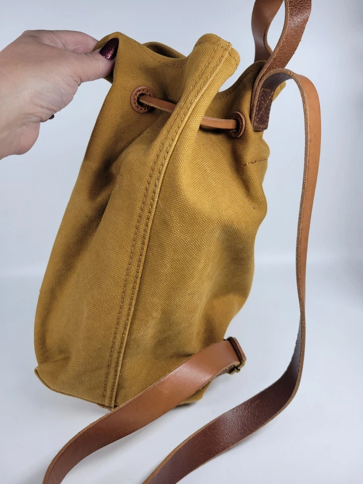 Mochila Madewell Camel Marrón Lona con Cuero Marrón Somerset Cordón Foto 2 de 4