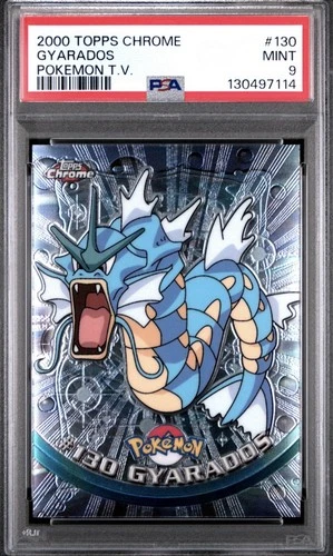 Pokémon TCG Gyarados 130 Topps Chrome 2000 Vintage Pokemon T.V. PSA 9 Mint