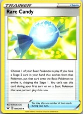 Rare Candy 180/202 Uncommon Sword Shield Pokemon Near Mint