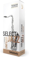 D  Addario Woodwinds Select Jazz Tenor Sax Reeds, Unfiled, 2 Hard, Unfiled