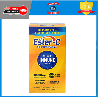 EsterC Vitamin C 1000 mg Coated Tablets, Immune System Booster Supplement 120ct