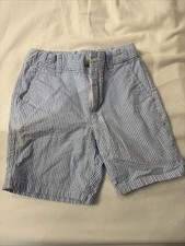 Janie And Jack Boys Seersucker Blue White Shorts Size 6