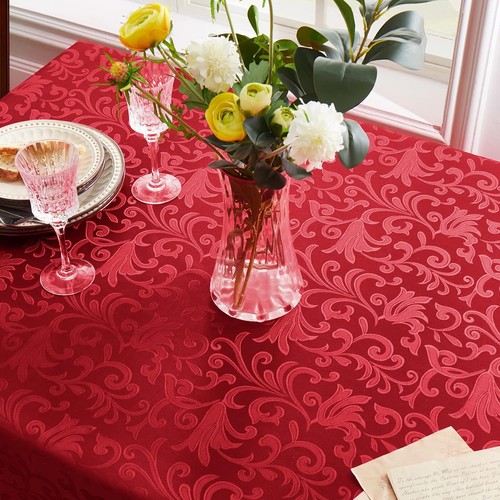 SiinvdaBZX Damask Rectangle 84" x 60" (Rectangular), Red - Picture 5 of 7