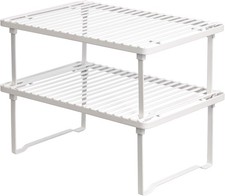 Amazon Basics Stackable Kitchen Storage Shelves, Pack of 2, 20.3 D x 31.6 W x 11