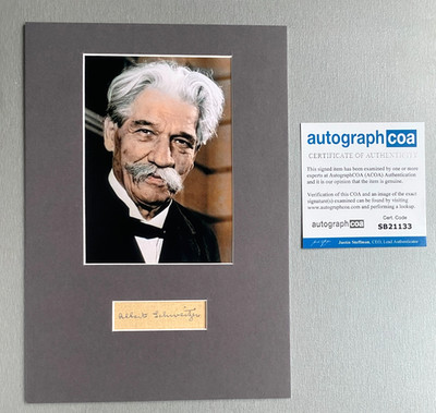 ALBERT SCHWEITZER ( 1965) signed Passepartout 21x30 Autogramm COA ACOA RARITÄT
