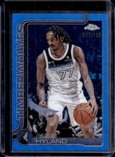 2025-26 Topps Chrome Bones Hyland Blue Wave Refractor Jersey # #77/150