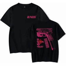 In Glock We Trust Distressed Tactical Cotton Crewneck Graphic Tee For Guys