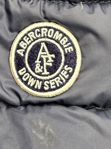 Abercrombie & Fitch Down Series Quilted Puffer Full Zip Blue Jacket Women Large - Picture 8 of 12