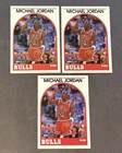 1989-90 NBA Hoops Michael Jordan 3 Card Lot #200 - NM-MT - Chicago Bulls