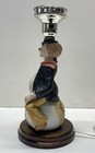 Vintage Clown Table Lamp Figural Ceramic Globe Hand Painted Wood Base — photo 2